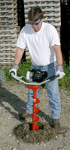 Auger used for basketball goal installation