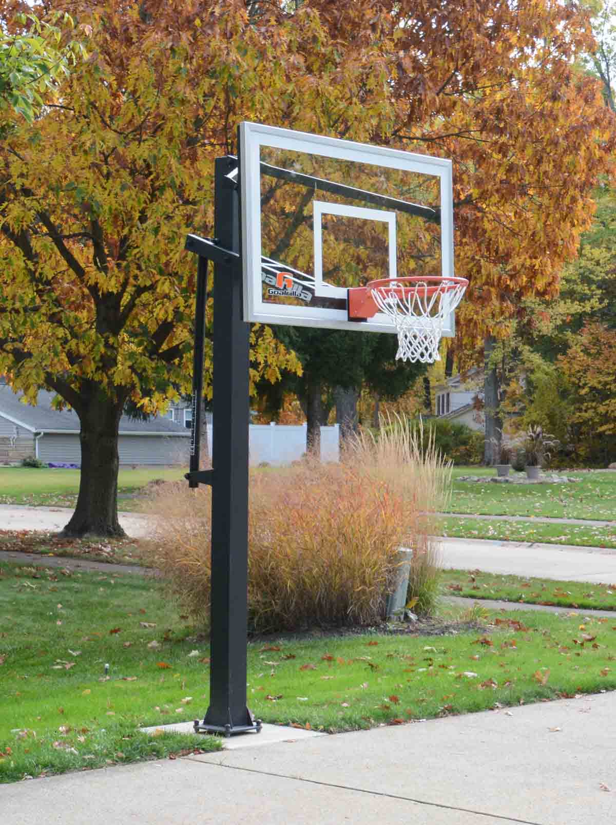 Finished basketball goal installation