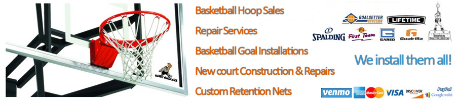 Installed basketball hoop in a driveway